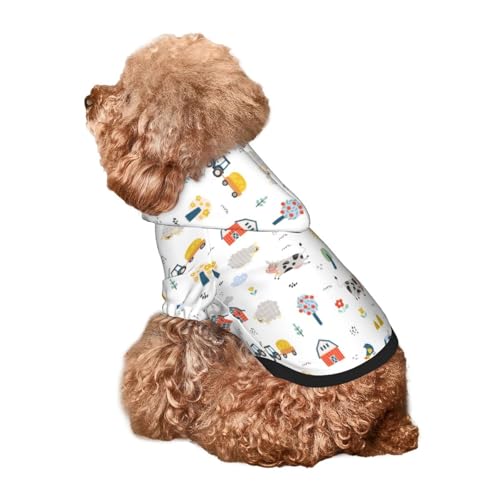 Kuilepa Hunde-Kapuzenpullover mit Bauernhoftier-Aufdruck, Sicherheits-Hundekleidung, Hunde-Kapuzenpullover für kleine, mittelgroße und große Hunde (Größe XS-XXL) von Kuilepa