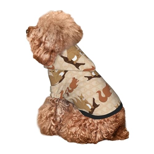 Kuilepa Hunde-Kapuzenpullover mit Cartoon-Eichhörnchen-Druck, Sicherheits-Hundekleidung, Hunde-Kapuzenpullover für kleine, mittelgroße und große Hunde (Größe XS-XXL) von Kuilepa