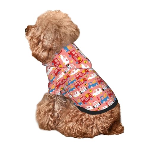 Kuilepa Hunde-Kapuzenpullover mit Cartoon-Motiv und Verkehrselementen, Sicherheits-Hundekleidung, Hunde-Kapuzenpullover für kleine, mittelgroße und große Hunde (Größe XS-XXL) von Kuilepa
