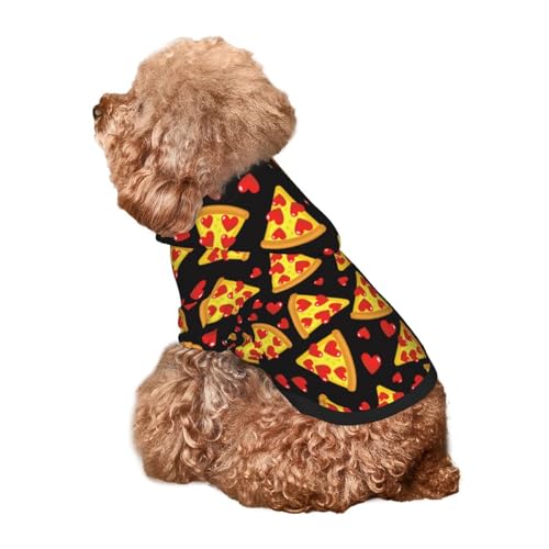 Kuilepa Hunde-Kapuzenpullover mit Cartoon-Pizza-Druck, Sicherheits-Hundekleidung, Hunde-Kapuzenpullover für kleine, mittelgroße und große Hunde (Größe XS-XXL) von Kuilepa