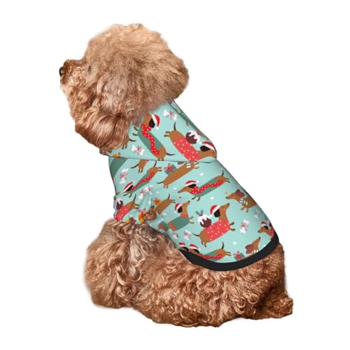 Kuilepa Hunde-Kapuzenpullover mit Dackel-Motiv, für kleine, mittelgroße und große Hunde (Größe XS-XXL) von Kuilepa