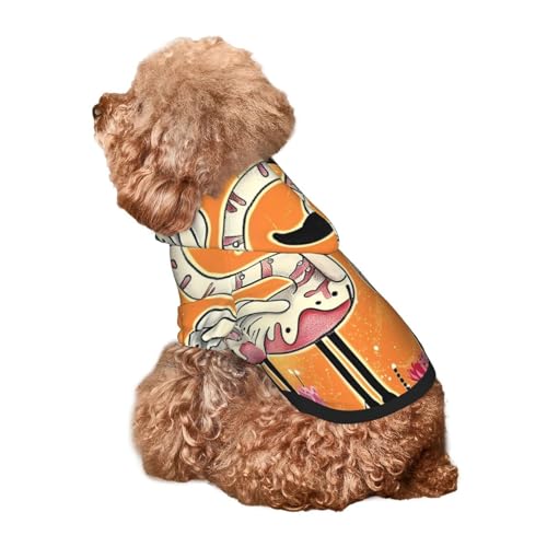 Kuilepa Hunde-Kapuzenpullover mit Halloween-Flamingo-Muster, Sicherheits-Hundekleidung, Hunde-Kapuzenpullover für kleine, mittelgroße und große Hunde (Größe XS-XXL) von Kuilepa