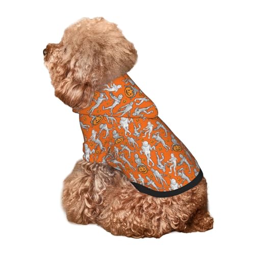 Kuilepa Hunde-Kapuzenpullover mit Halloween-Mumien-Aufdruck, Sicherheits-Hundekleidung, Hunde-Kapuzenpullover für kleine, mittelgroße und große Hunde (Größe XS-XXL) von Kuilepa