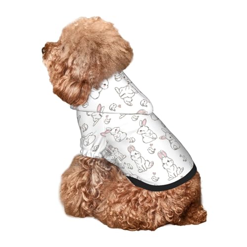 Kuilepa Hunde-Kapuzenpullover mit Hasen- und Vogelaufdruck, Sicherheits-Hundekleidung, Hunde-Kapuzenpullover für kleine, mittelgroße und große Hunde (Größe XS-XXL) von Kuilepa