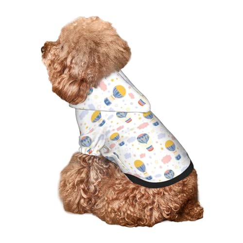 Kuilepa Hunde-Kapuzenpullover mit Heißluftballon-Aufdruck, Sicherheits-Hundekleidung, Hunde-Kapuzenpullover für kleine, mittelgroße und große Hunde (Größe XS-XXL) von Kuilepa