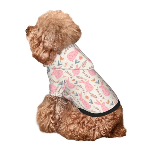Kuilepa Hunde-Kapuzenpullover mit Kaninchen-Aufdruck, Sicherheits-Hundekleidung, Hunde-Kapuzenpullover für kleine, mittelgroße und große Hunde (Größe XS-XXL) von Kuilepa