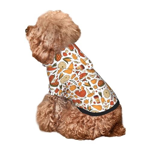 Kuilepa Hunde-Kapuzenpullover mit Lebensmittel-Aufdruck, Sicherheits-Hundekleidung, Hunde-Kapuzenpullover für kleine, mittelgroße und große Hunde (Größe XS-XXL) von Kuilepa