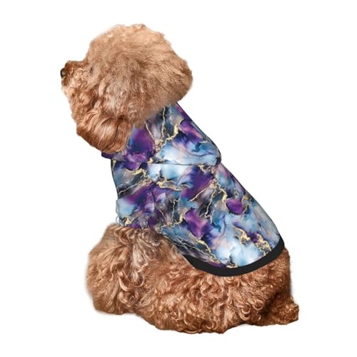 Kuilepa Hunde-Kapuzenpullover mit Marmor-Texturdruck, für kleine, mittelgroße und große Hunde, Violett, Größe XS - XXL Kuilepa Hunde-Kapuzenpullover mit Marmor-Texturdruck, für kleine, mittelgroße und große Hunde, Violett, Größe XS - XXL von Kuilepa