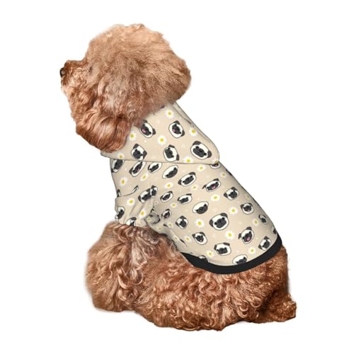 Kuilepa Hunde-Kapuzenpullover mit Mops-Aufdruck für kleine, mittelgroße und große Hunde (Größe XS-XXL) von Kuilepa