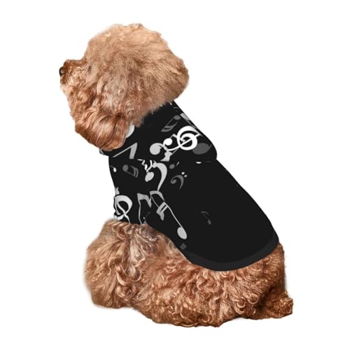 Kuilepa Hunde-Kapuzenpullover mit Musikdruck, Sicherheits-Hundekleidung, Hunde-Kapuzenpullover für kleine, mittelgroße und große Hunde (Größe XS-XXL) von Kuilepa