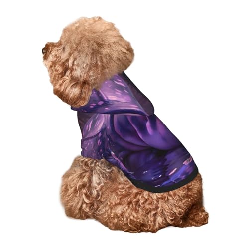 Kuilepa Hunde-Kapuzenpullover mit Nilpferd im Wasseraufdruck, für kleine, mittelgroße und große Hunde, Größe XS - XXL, Violett von Kuilepa