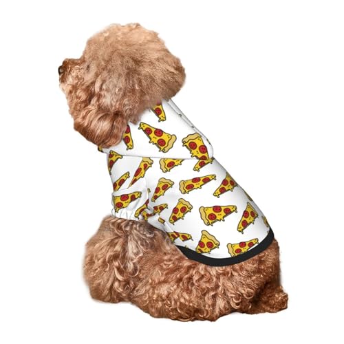 Kuilepa Hunde-Kapuzenpullover mit Pizza-Aufdruck, Sicherheits-Hundekleidung, Hunde-Kapuzenpullover für kleine, mittelgroße und große Hunde (Größe XS-XXL) von Kuilepa