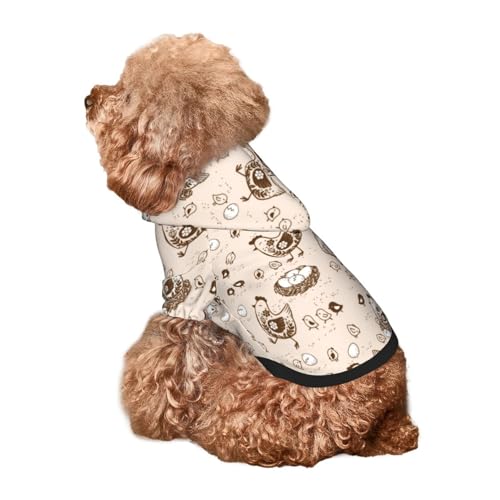 Kuilepa Hunde-Kapuzenpullover mit Retro-Hahn-Aufdruck, Sicherheits-Hundekleidung, Hunde-Kapuzenpullover für kleine, mittelgroße und große Hunde (Größe XS-XXL) von Kuilepa