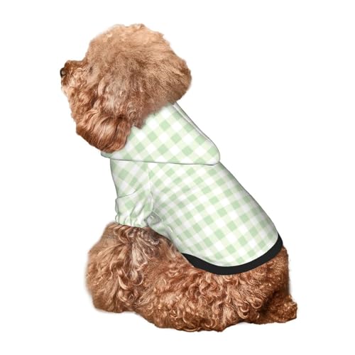 Kuilepa Hunde-Kapuzenpullover mit Schachbrettmuster, für kleine, mittelgroße und große Hunde, Größe XS - XXL, Grün Kuilepa Hunde-Kapuzenpullover mit Schachbrettmuster, für kleine, mittelgroße und große Hunde, Größe XS - XXL, Grün von Kuilepa