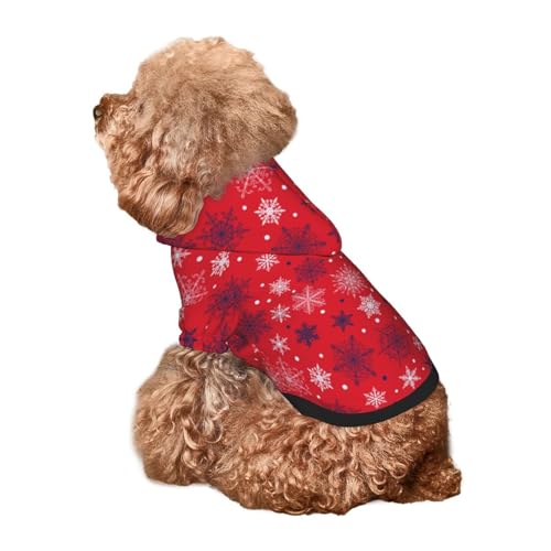 Kuilepa Hunde-Kapuzenpullover mit Schneeflocken-Aufdruck, für kleine, mittelgroße und große Hunde (Größe XS-XXL) von Kuilepa
