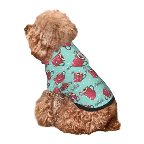Kuilepa Hunde-Kapuzenpullover mit Schneeflocken-Aufdruck für kleine, mittelgroße und große Hunde (Größe XS - XXL) von Kuilepa