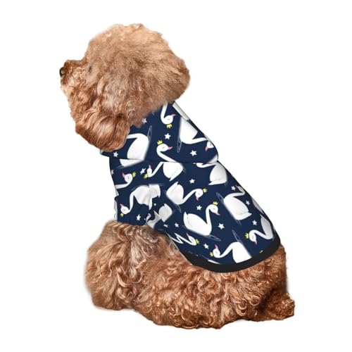 Kuilepa Hunde-Kapuzenpullover mit Schwanen-Aufdruck, Sicherheits-Hundekleidung, Hunde-Kapuzenpullover für kleine, mittelgroße und große Hunde (Größe XS-XXL) von Kuilepa