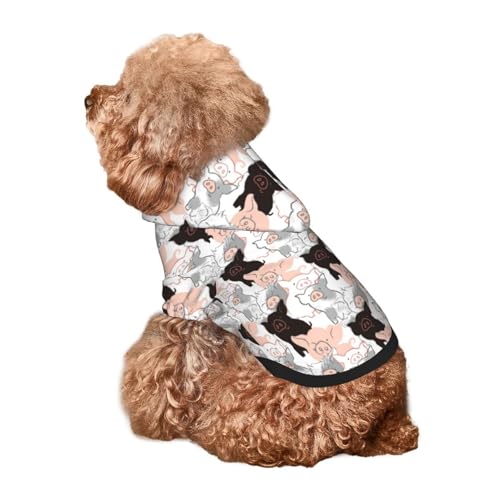 Kuilepa Hunde-Kapuzenpullover mit Schweine-Aufdruck, Sicherheits-Hundekleidung, Hunde-Kapuzenpullover für kleine, mittelgroße und große Hunde (Größe XS-XXL) von Kuilepa