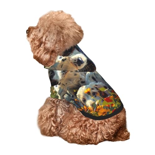 Kuilepa Hunde-Kapuzenpullover mit Sonnenblumenfeld-Aufdruck für kleine, mittelgroße und große Hunde (Größe XS - XXL) von Kuilepa