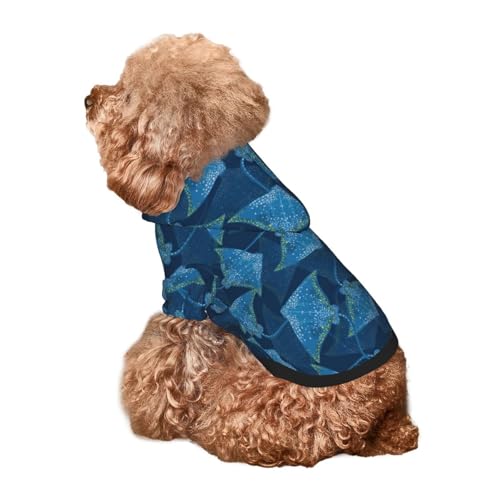 Kuilepa Hunde-Kapuzenpullover mit Stachelrochenmuster, Sicherheits-Hundekleidung, Hunde-Kapuzenpullover für kleine, mittelgroße und große Hunde (Größe XS-XXL) von Kuilepa