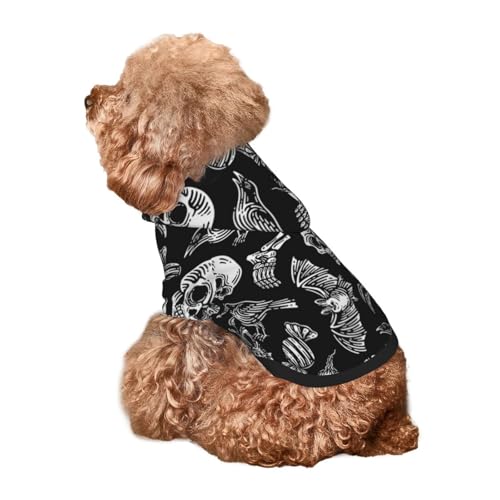 Kuilepa Hunde-Kapuzenpullover mit Totenkopf-Motiv, Vogel-/Fledermaus-/Spinnen-Druck, Sicherheits-Hundepullover, Hunde-Kapuzenpullover für kleine, mittelgroße und große Hunde (Größe XS-XXL) von Kuilepa