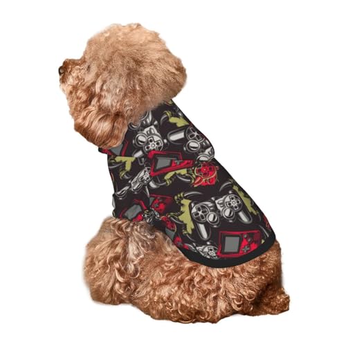 Kuilepa Hunde-Kapuzenpullover mit Vintage-Gaming-Aufdruck, Sicherheits-Hundekleidung, Hunde-Kapuzenpullover für kleine, mittelgroße und große Hunde (Größe XS-XXL) von Kuilepa