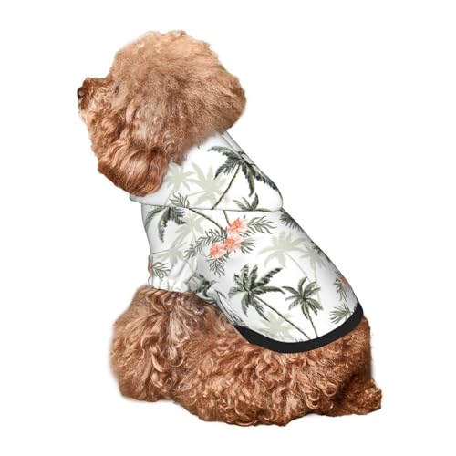 Kuilepa Hunde-Kapuzenpullover mit Vintage-Palmen-Druck, Sicherheits-Hundekleidung, Hunde-Kapuzenpullover für kleine, mittelgroße und große Hunde (Größe XS-XXL) von Kuilepa