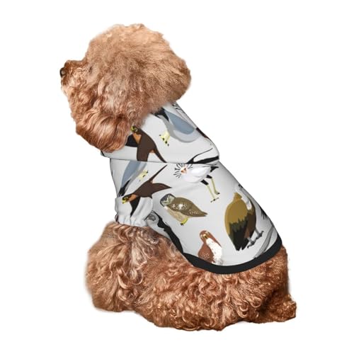 Kuilepa Hunde-Kapuzenpullover mit Vogelmotiv, Sicherheits-Hundekleidung, Hunde-Kapuzenpullover für kleine, mittelgroße und große Hunde (Größe XS-XXL) von Kuilepa