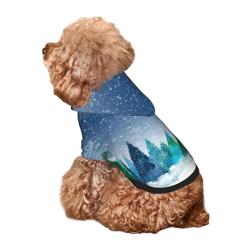 Kuilepa Hunde-Kapuzenpullover mit Weihnachtsbäumen-Aufdruck, Sicherheits-Hundekleidung, Hunde-Kapuzenpullover für kleine, mittelgroße und große Hunde (Größe XS-XXL) von Kuilepa