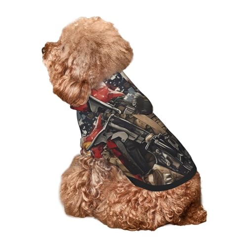 Kuilepa Hunde-Kapuzenpullover mit Weißkopfseeadler-Soldaten-Aufdruck, Sicherheitshundpullover, Hundekleidung, Hunde-Kapuzenpullover für kleine, mittelgroße und große Hunde (Größe XS - XXL) von Kuilepa