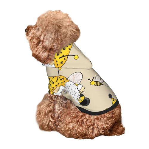Kuilepa Hunde-Kapuzenpullover mit Zwergen- und Sonnenblumen-Aufdruck, Sicherheitshundpullover, Hundekleidung, Hunde-Kapuzenpullover für kleine, mittelgroße und große Hunde (Größe XS-XXL) von Kuilepa