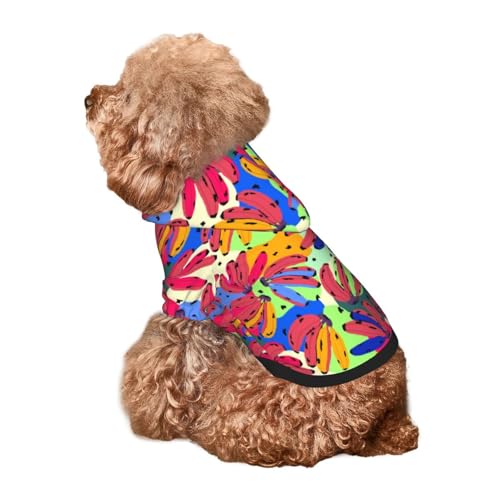 Kuilepa Hunde-Kapuzenpullover mit buntem Bananen-Druck, Sicherheits-Hundekleidung, Hunde-Kapuzenpullover für kleine, mittelgroße und große Hunde (Größe XS - XXL) von Kuilepa