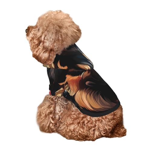 Kuilepa Hunde-Kapuzenpullover mit buntem Blumendruck, Motiv: Deutscher Schäferhund, Sicherheitshund, Hundekleidung, Hunde-Kapuzenpullover für kleine, mittelgroße und große Hunde (Größe XS-XXL) von Kuilepa