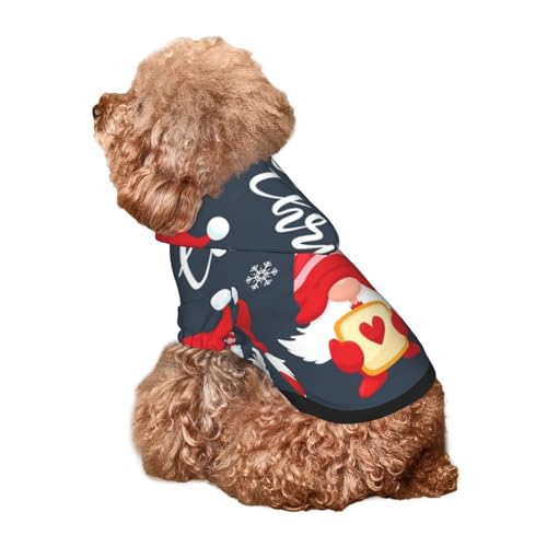 Kuilepa Hunde-Kapuzenpullover mit drei niedlichen Weihnachtswichteln, für kleine, mittelgroße und große Hunde (Größe XS - XXL) von Kuilepa
