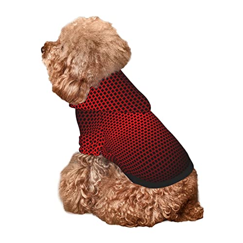 Kuilepa Hunde-Kapuzenpullover mit geometrischem Aufdruck, für kleine, mittelgroße und große Hunde, Rot (XS - XXL) von Kuilepa