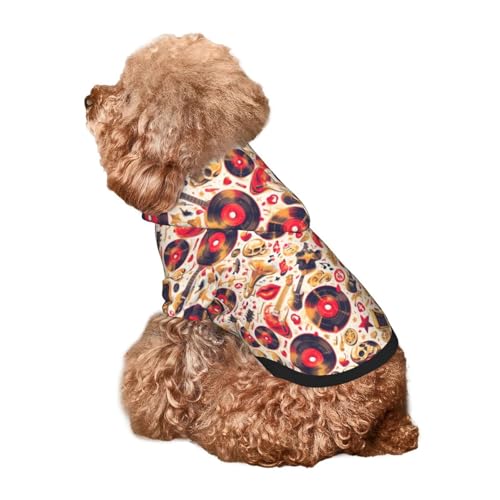 Kuilepa Hunde-Kapuzenpullover mit goldfarbenem Totenkopf-Motiv, für kleine, mittelgroße und große Hunde, Größe XS - XXL Kuilepa Hunde-Kapuzenpullover mit goldfarbenem Totenkopf-Motiv, für kleine, mittelgroße und große Hunde, Größe XS - XXL von Kuilepa