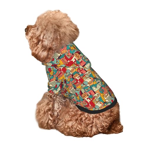 Kuilepa Hunde-Kapuzenpullover mit lustigem Eulen-Vogel-Aufdruck, Sicherheits-Hundekleidung, Hunde-Kapuzenpullover für kleine, mittelgroße und große Hunde (Größe XS-XXL) von Kuilepa