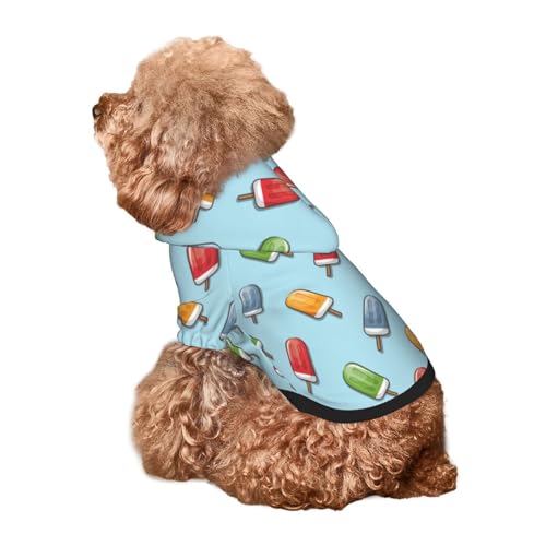 Kuilepa Hunde-Kapuzenpullover mit modernem Eiscreme-Aufdruck, Sicherheits-Hundekleidung, Hunde-Kapuzenpullover für kleine, mittelgroße und große Hunde (Größe XS-XXL) von Kuilepa