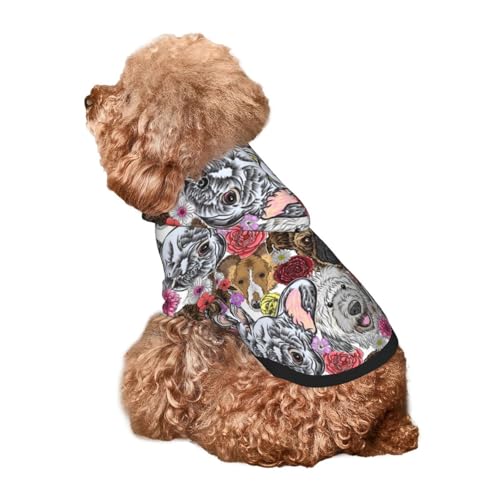 Kuilepa Hunde-Kapuzenpullover mit niedlichem Aufdruck für kleine, mittelgroße und große Hunde (Größe XS-XXL) von Kuilepa