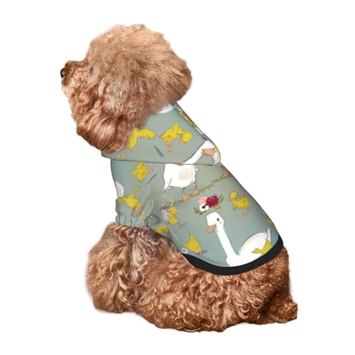 Kuilepa Hunde-Kapuzenpullover mit niedlichem Bauernhof-Vogel-Aufdruck, Sicherheits-Hundekleidung, Hunde-Kapuzenpullover für kleine, mittelgroße und große Hunde (Größe XS-XXL) von Kuilepa