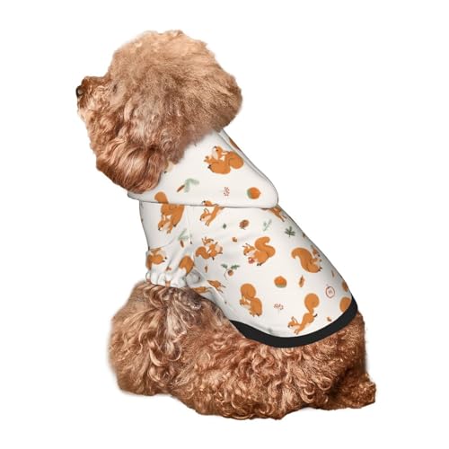 Kuilepa Hunde-Kapuzenpullover mit niedlichem Eichhörnchen-Motiv, für kleine, mittelgroße und große Hunde (Größe XS - XXL) von Kuilepa