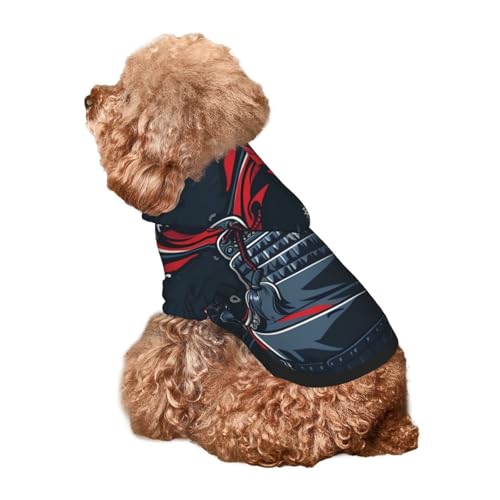 Kuilepa Hunde-Kapuzenpullover mit östlichem Panda-Kriegeraufdruck, Sicherheits-Hundepullover, Hundekleidung, Hunde-Kapuzenpullover für kleine, mittelgroße und große Hunde, Rot / Schwarz (XS–XXL) von Kuilepa