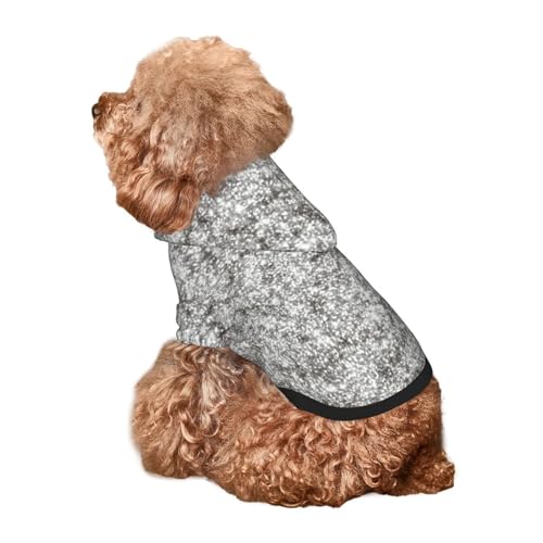 Kuilepa Hunde-Kapuzenpullover mit silbernem Glitzer-Aufdruck, Sicherheits-Hundekleidung, Hunde-Kapuzenpullover für kleine, mittelgroße und große Hunde (Größe XS-XXL) von Kuilepa