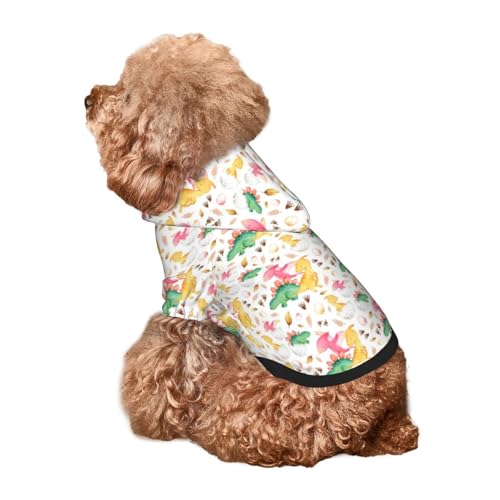 Kuilepa Hunde-Kapuzenpullover mit süßem Dinosaurier-Aufdruck, Sicherheits-Hundekleidung, Hunde-Kapuzenpullover für kleine, mittelgroße und große Hunde (Größe XS-XXL) von Kuilepa