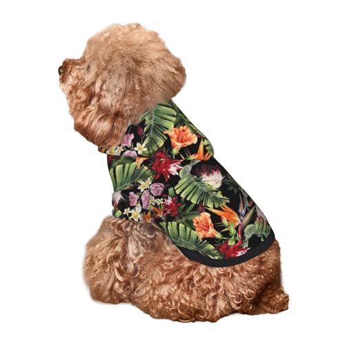 Kuilepa Hunde-Kapuzenpullover mit tropischem Blumendruck, für kleine, mittelgroße und große Hunde, Wasserfarben, Größe XS - XXL Kuilepa Hunde-Kapuzenpullover mit tropischem Blumendruck, für kleine, mittelgroße und große Hunde, Wasserfarben, Größe XS - XXL von Kuilepa