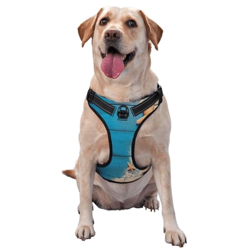 Kuilepa Hundegeschirr, kein Ziehen, verstellbar, reflektierend, Oxford-Gewebe, einfache Kontrolle, Größe M, L, Muscheln und Seesterne Kuilepa Hundegeschirr, kein Ziehen, verstellbar, reflektierend, Oxford-Gewebe, einfache Kontrolle, Größe M, L, Muscheln und Seesterne von Kuilepa