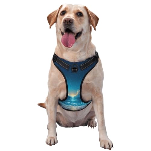 Kuilepa Hundegeschirr, kein Ziehen, verstellbar, reflektierend, Oxford-Gewebe, einfache Kontrolle, Größe M, L, Nachthimmel, Strandszene Kuilepa Hundegeschirr, kein Ziehen, verstellbar, reflektierend, Oxford-Gewebe, einfache Kontrolle, Größe M, L, Nachthimmel, Strandszene von Kuilepa
