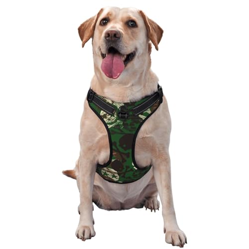 Kuilepa Hundegeschirr, kein Ziehen, verstellbar, reflektierend, Oxford-Gewebe, einfache Kontrolle, Größe M, L, Tarnmuster, Totenkopf Kuilepa Hundegeschirr, kein Ziehen, verstellbar, reflektierend, Oxford-Gewebe, einfache Kontrolle, Größe M, L, Tarnmuster, Totenkopf von Kuilepa