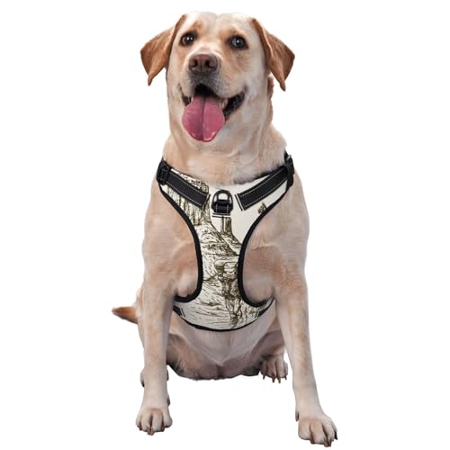Kuilepa Hundegeschirr, kein Ziehen, verstellbar, reflektierend, Oxford-Gewebe, einfache Kontrolle, Größe M, L, Western Desert Cowboys 1 von Kuilepa