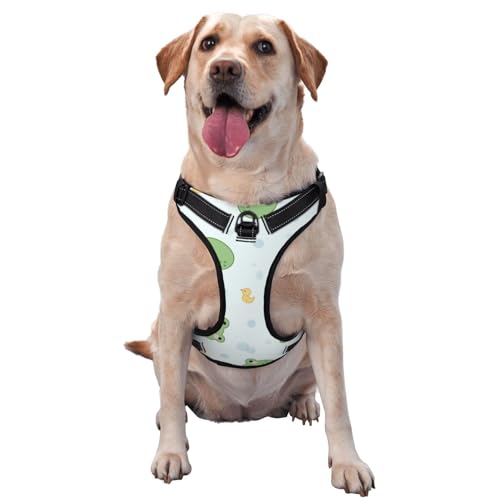 Kuilepa Hundegeschirr, kein Ziehen, verstellbar, reflektierend, Oxford-Stoff, einfache Kontrolle, Größe M, Kawaii-Frosche Kuilepa Hundegeschirr, kein Ziehen, verstellbar, reflektierend, Oxford-Stoff, einfache Kontrolle, Größe M, Kawaii-Frosche von Kuilepa